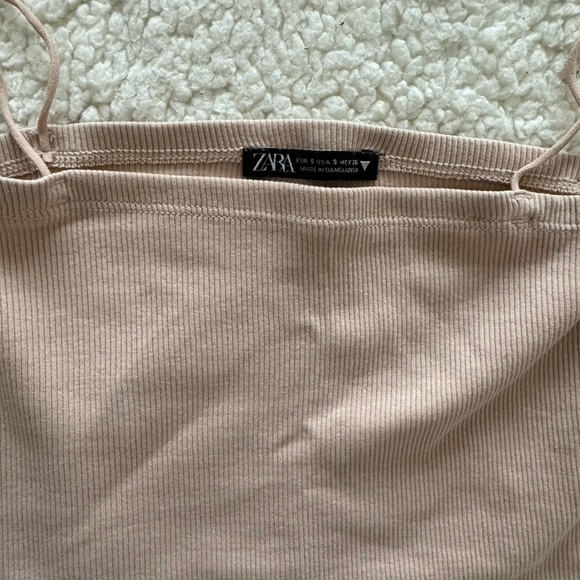 Beige tube tank top with straps - Picture 2 of 2